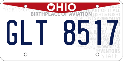 OH license plate GLT8517