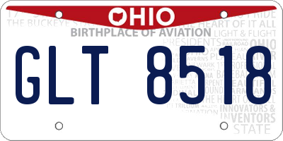 OH license plate GLT8518