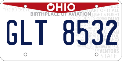 OH license plate GLT8532