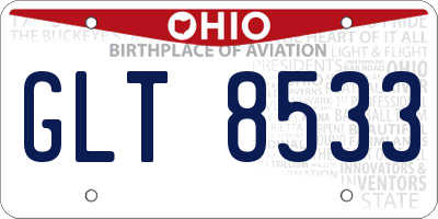 OH license plate GLT8533