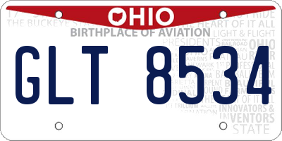 OH license plate GLT8534