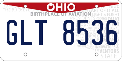 OH license plate GLT8536