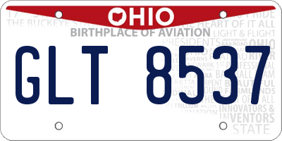 OH license plate GLT8537