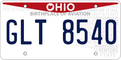 OH license plate GLT8540