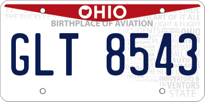 OH license plate GLT8543