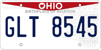 OH license plate GLT8545
