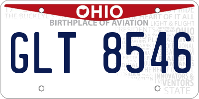 OH license plate GLT8546