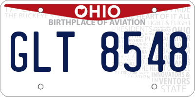 OH license plate GLT8548