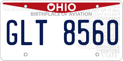 OH license plate GLT8560