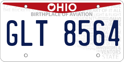 OH license plate GLT8564