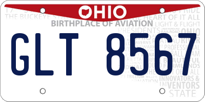 OH license plate GLT8567