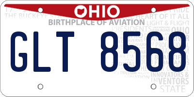 OH license plate GLT8568