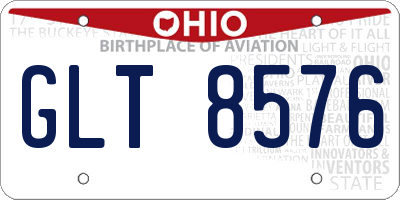 OH license plate GLT8576
