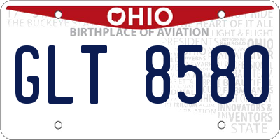 OH license plate GLT8580