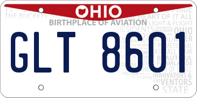 OH license plate GLT8601