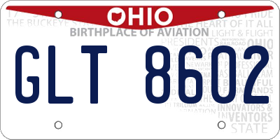 OH license plate GLT8602