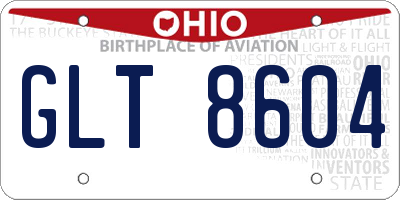 OH license plate GLT8604