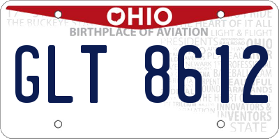 OH license plate GLT8612
