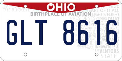 OH license plate GLT8616