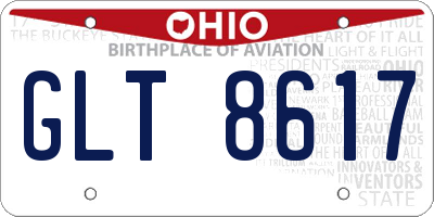 OH license plate GLT8617