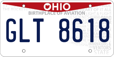 OH license plate GLT8618