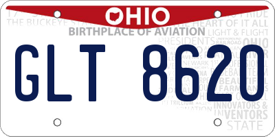 OH license plate GLT8620