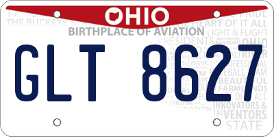 OH license plate GLT8627