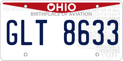 OH license plate GLT8633