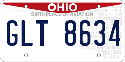 OH license plate GLT8634