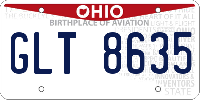 OH license plate GLT8635