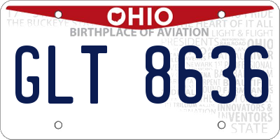 OH license plate GLT8636