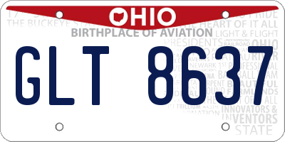 OH license plate GLT8637