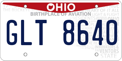 OH license plate GLT8640