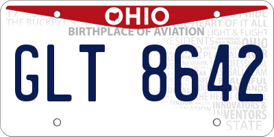 OH license plate GLT8642