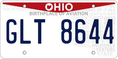 OH license plate GLT8644