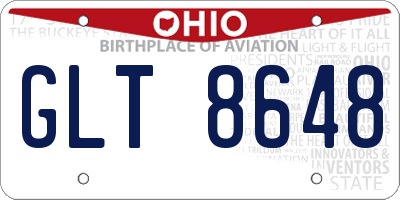 OH license plate GLT8648