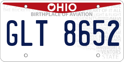 OH license plate GLT8652
