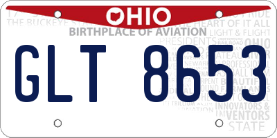 OH license plate GLT8653