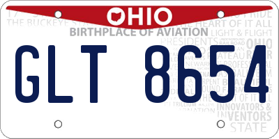 OH license plate GLT8654