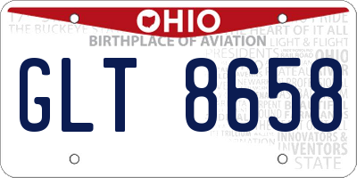 OH license plate GLT8658