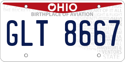 OH license plate GLT8667