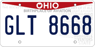 OH license plate GLT8668