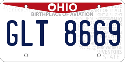 OH license plate GLT8669
