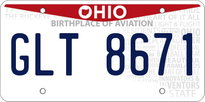 OH license plate GLT8671