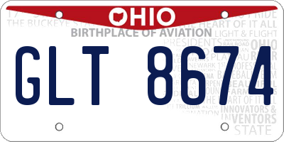 OH license plate GLT8674