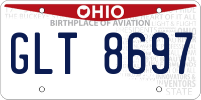 OH license plate GLT8697