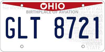 OH license plate GLT8721