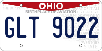 OH license plate GLT9022