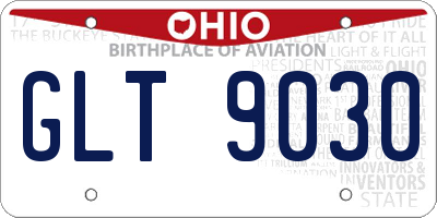 OH license plate GLT9030