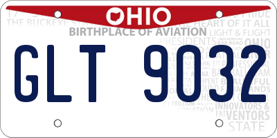 OH license plate GLT9032